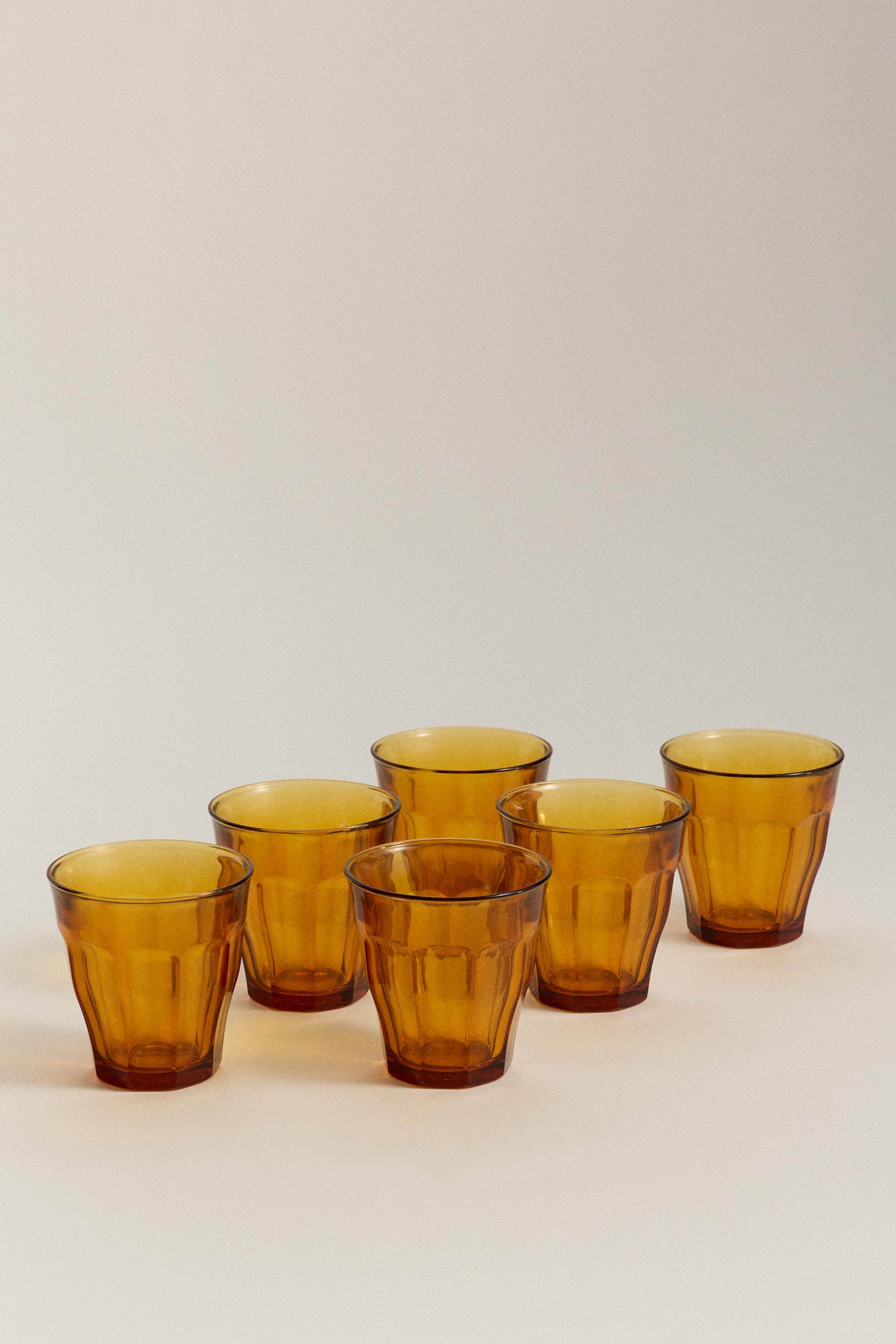 Pack 6 vasos Duralex® vidrio color ámbar 250 ml