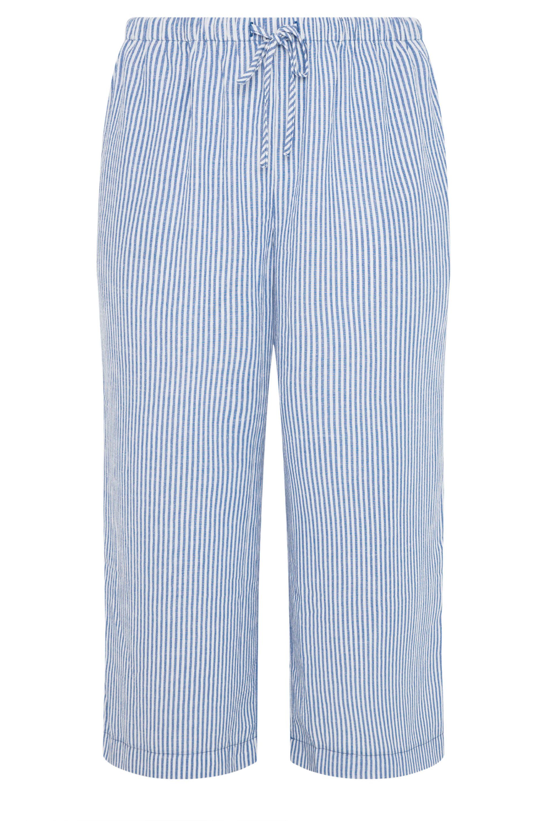 Yours Stripe Linen Look Trousers