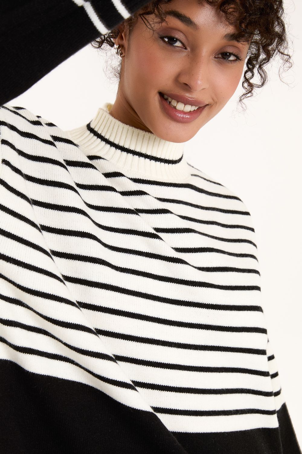 Blue Vanilla Mixed Stripe Round Neck Jumper