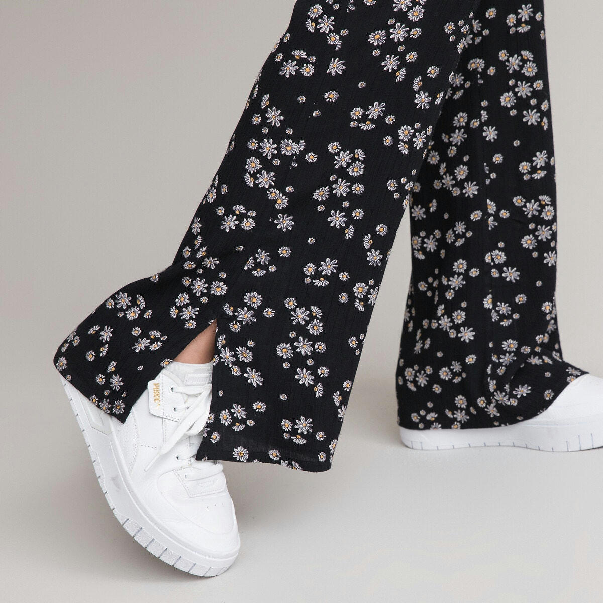 Pantalon large et fluide, imprimé fleurs