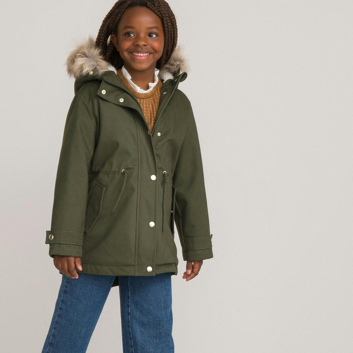 Parka chaude à capuche, doublée maille peluche