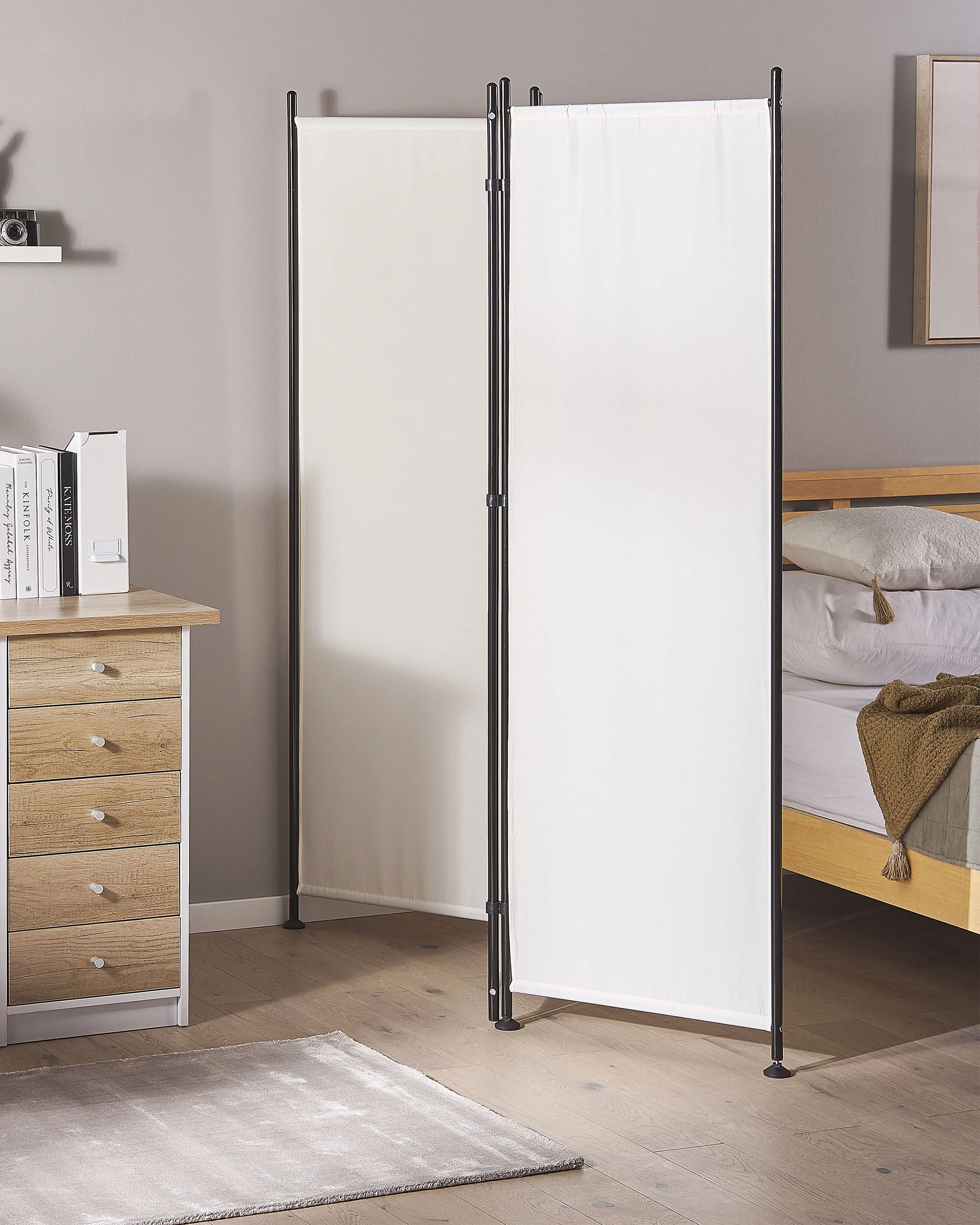 3 Panel Room Divider NARNI White 160 cm 170 cm