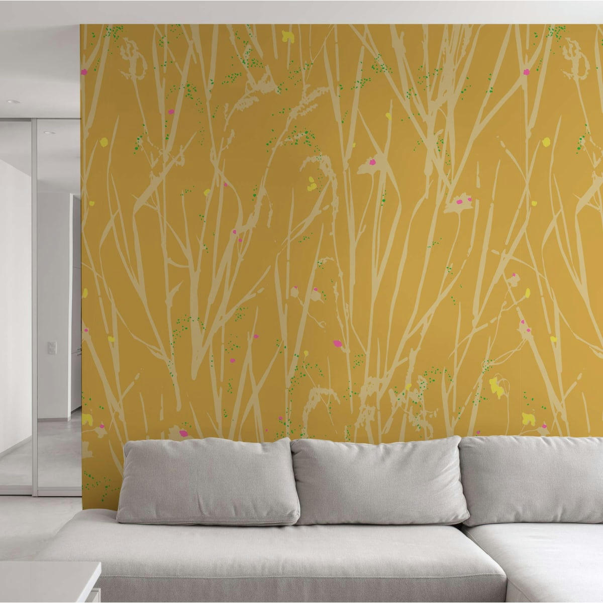 - Papier peint panoramique herbes folles 525 x 250 cm