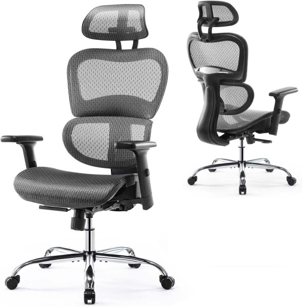 Fotel ergonomiczny czarny z regulacją Comfy siatkowy