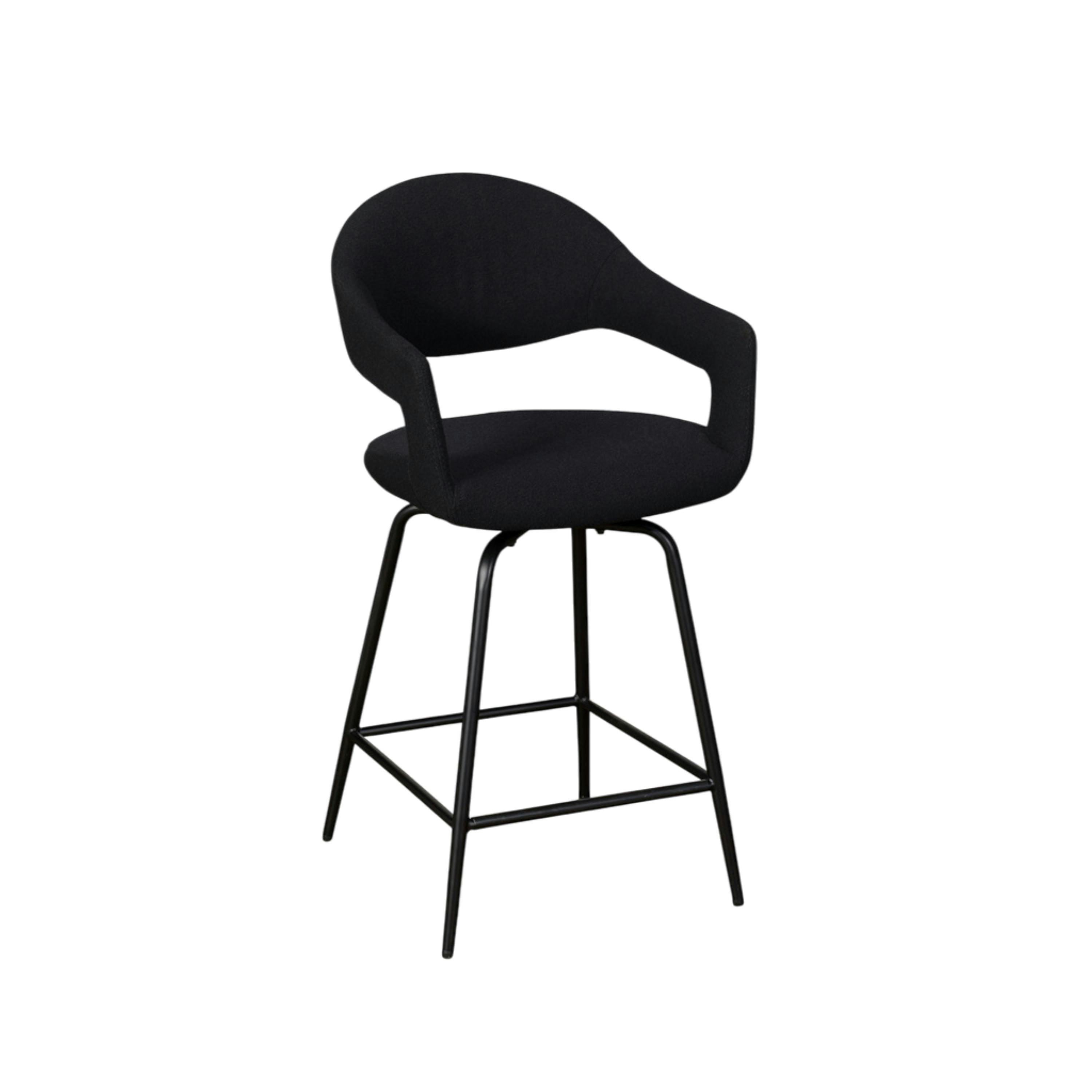 Chaise de bar pivotante noire à dossier ouvert (lot de 2) TREVI
