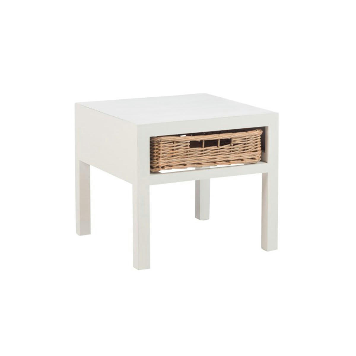 BOUCOTTE - Table de chevet bohème en bois avec tiroir