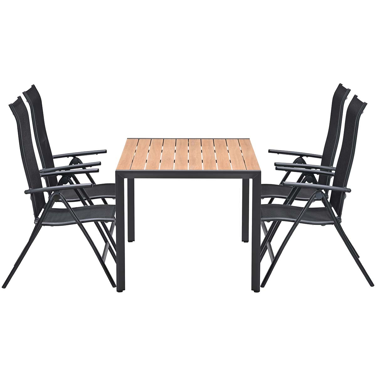 Garden Impressions Limone stoel 4 stuks   Felini tafel 160 cm – 5-delige aluminium tuinset