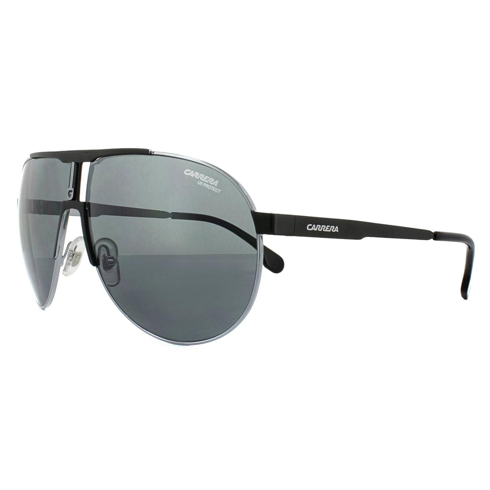 Carrera Aviator Ruthenium Matt Black Grey Blue Sunglasses
