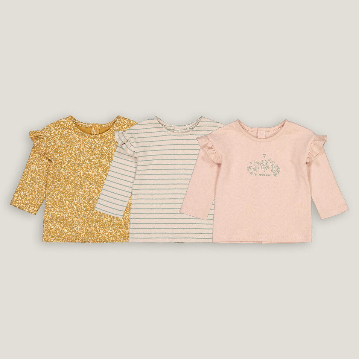 Lot de 3 T-shirts en coton fantaisie