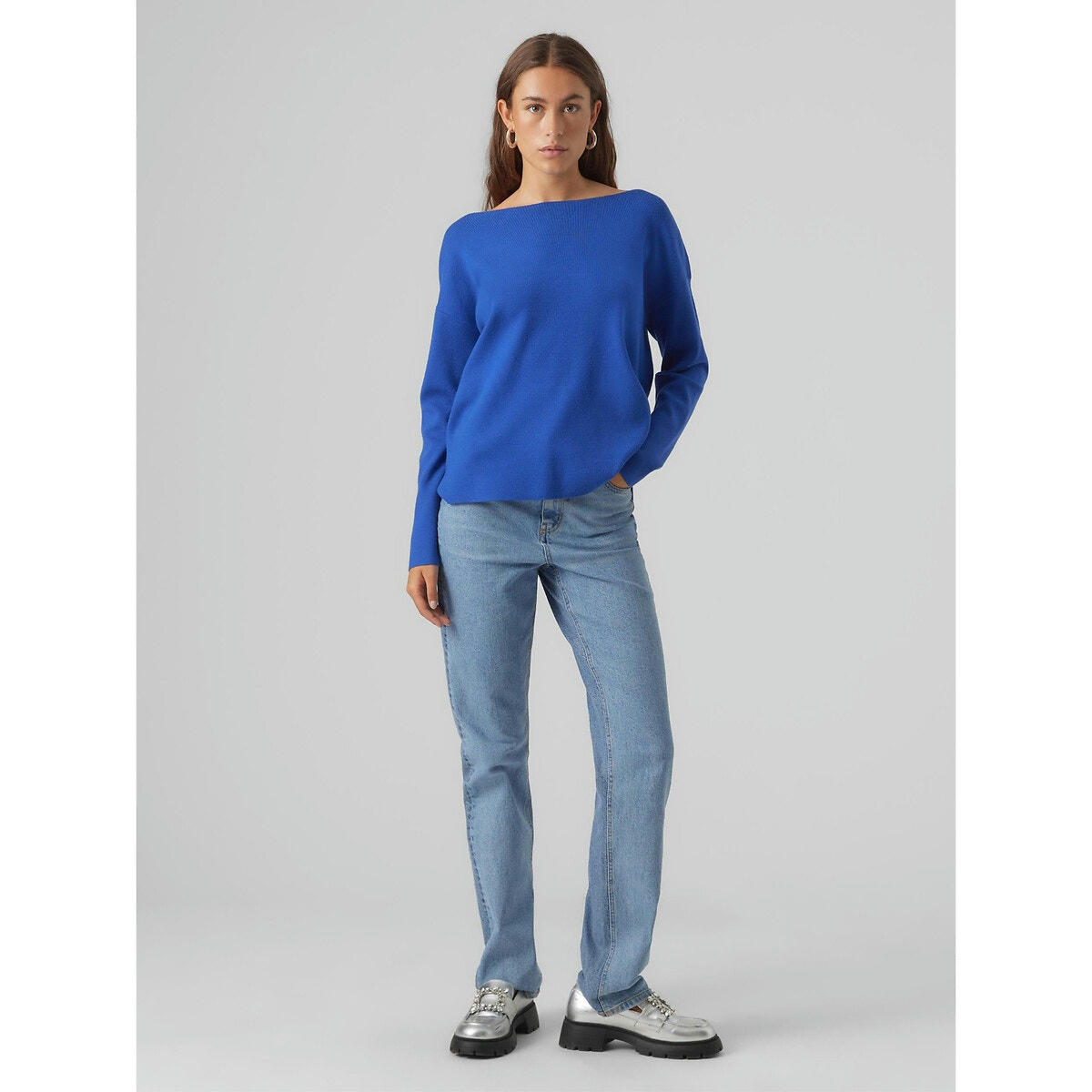 Pull en fine maille, col bateau