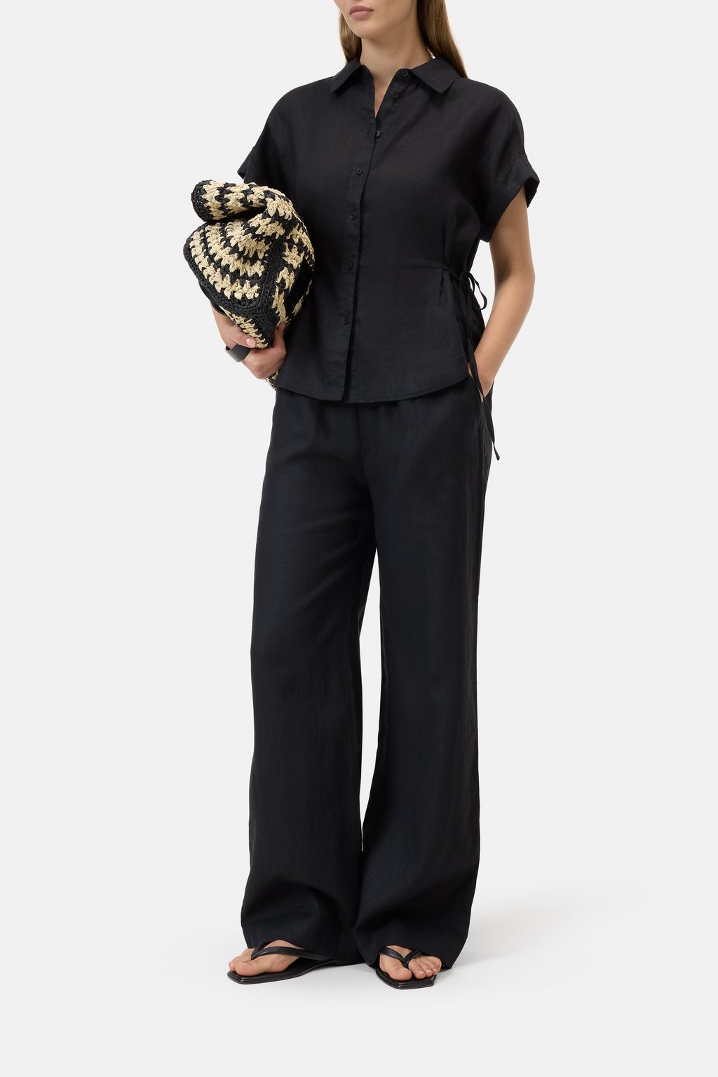 Taillierte Bluse aus Leinen