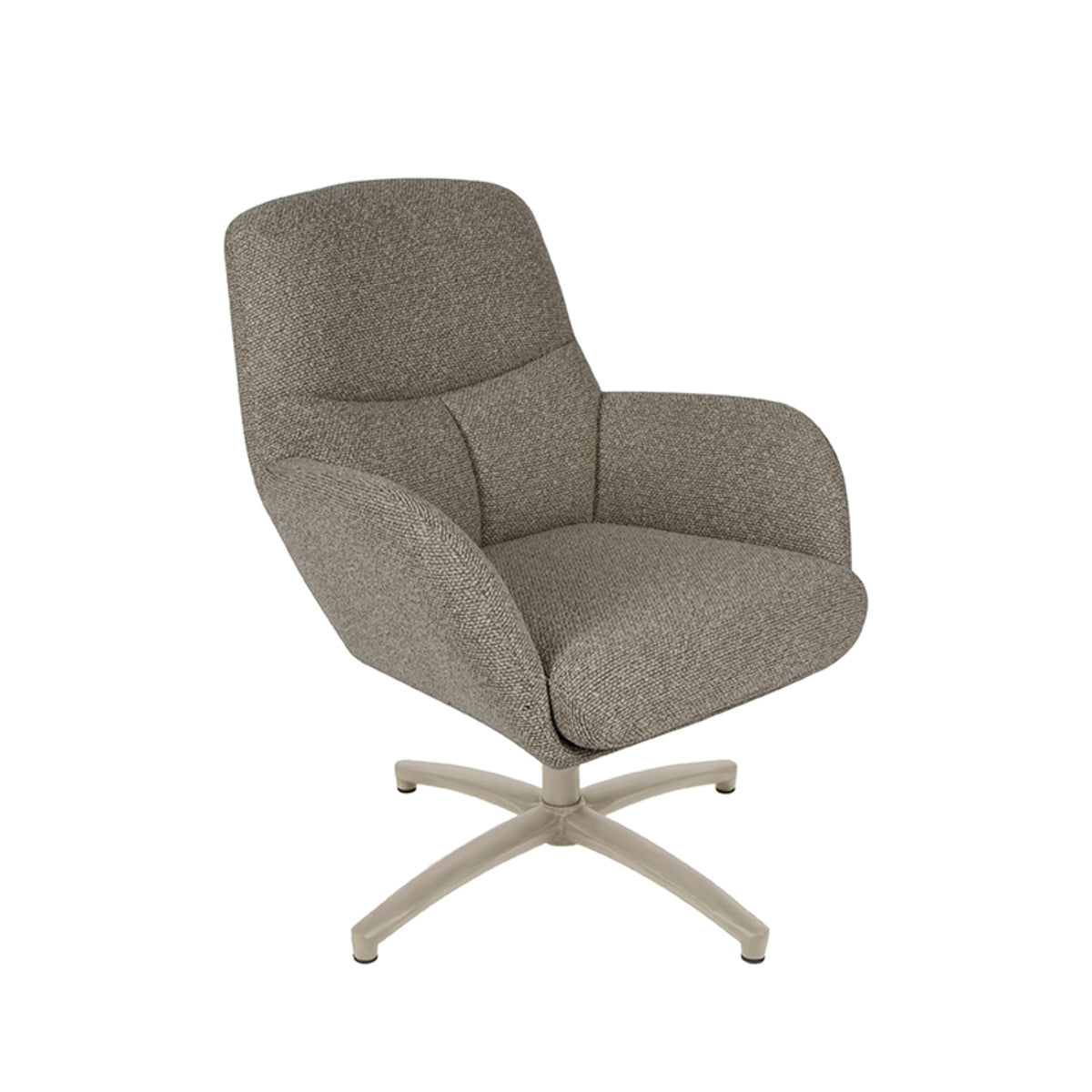 LABEL51 Fauteuil Chill Zone - Grijs/Taupe Bouclé - Draaibaar