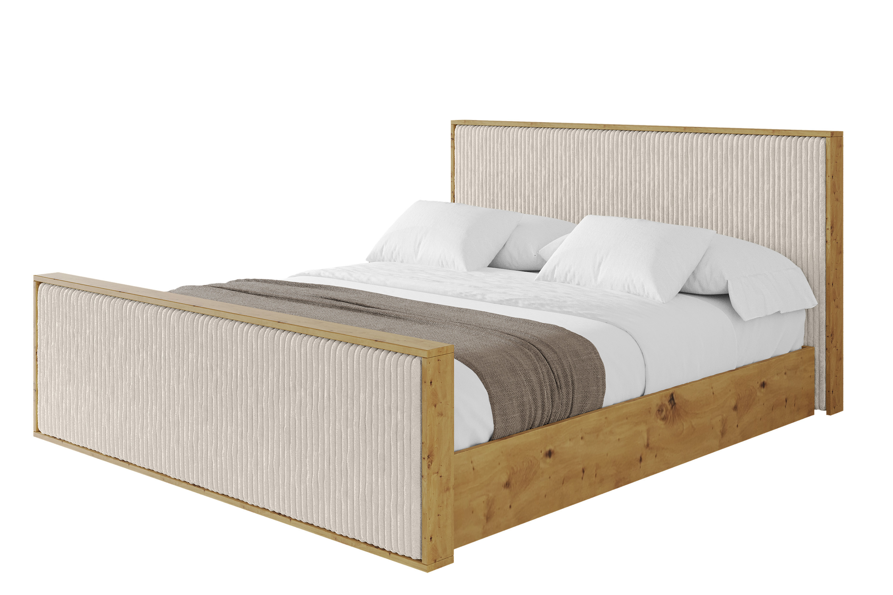 Łóżko tapicerowane bez materaca   pojemnik ENZO10-Z - 120x200 cm Ecru