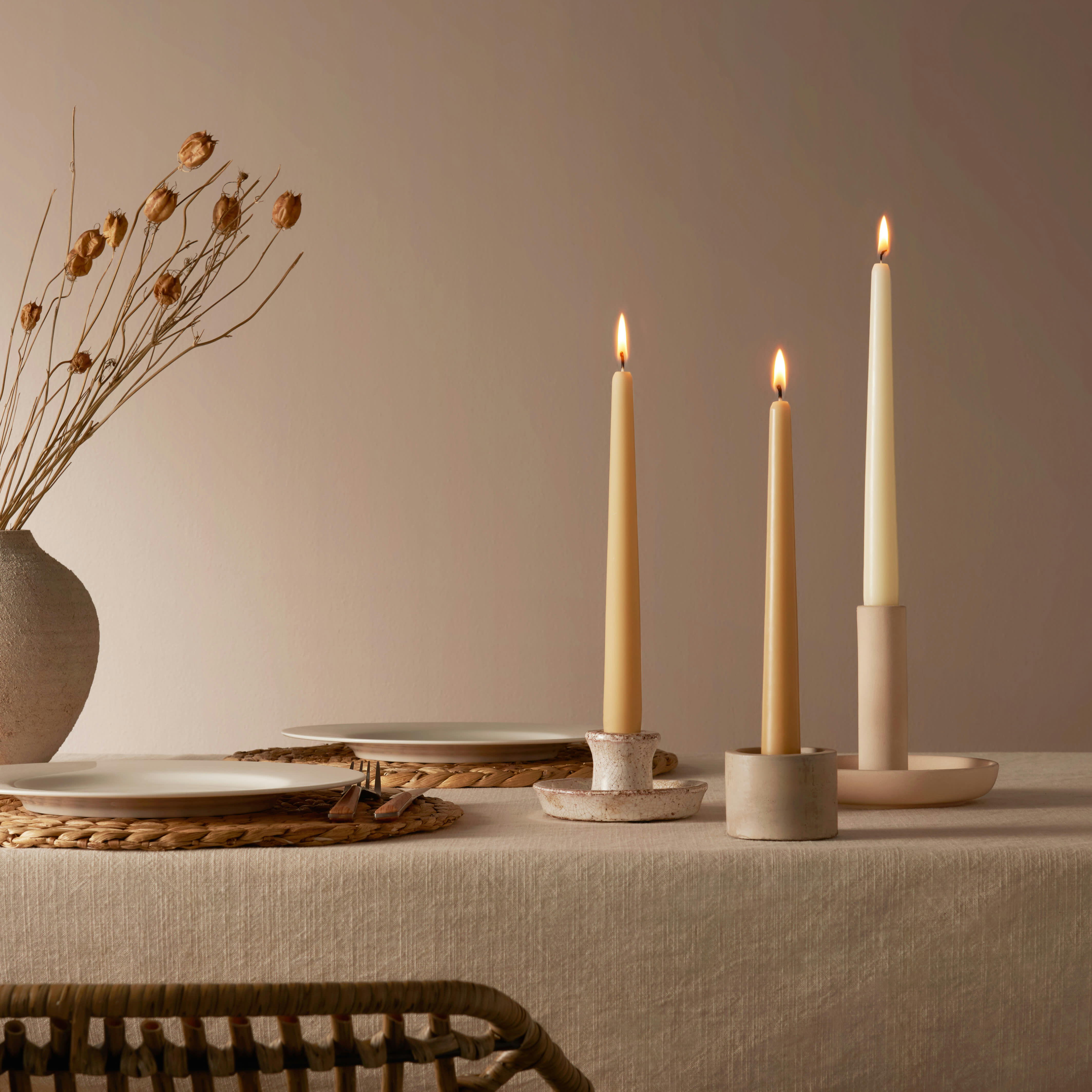 ESSENTIALS - Lot De 32 Bougies, Ivoire, 24.5Cm