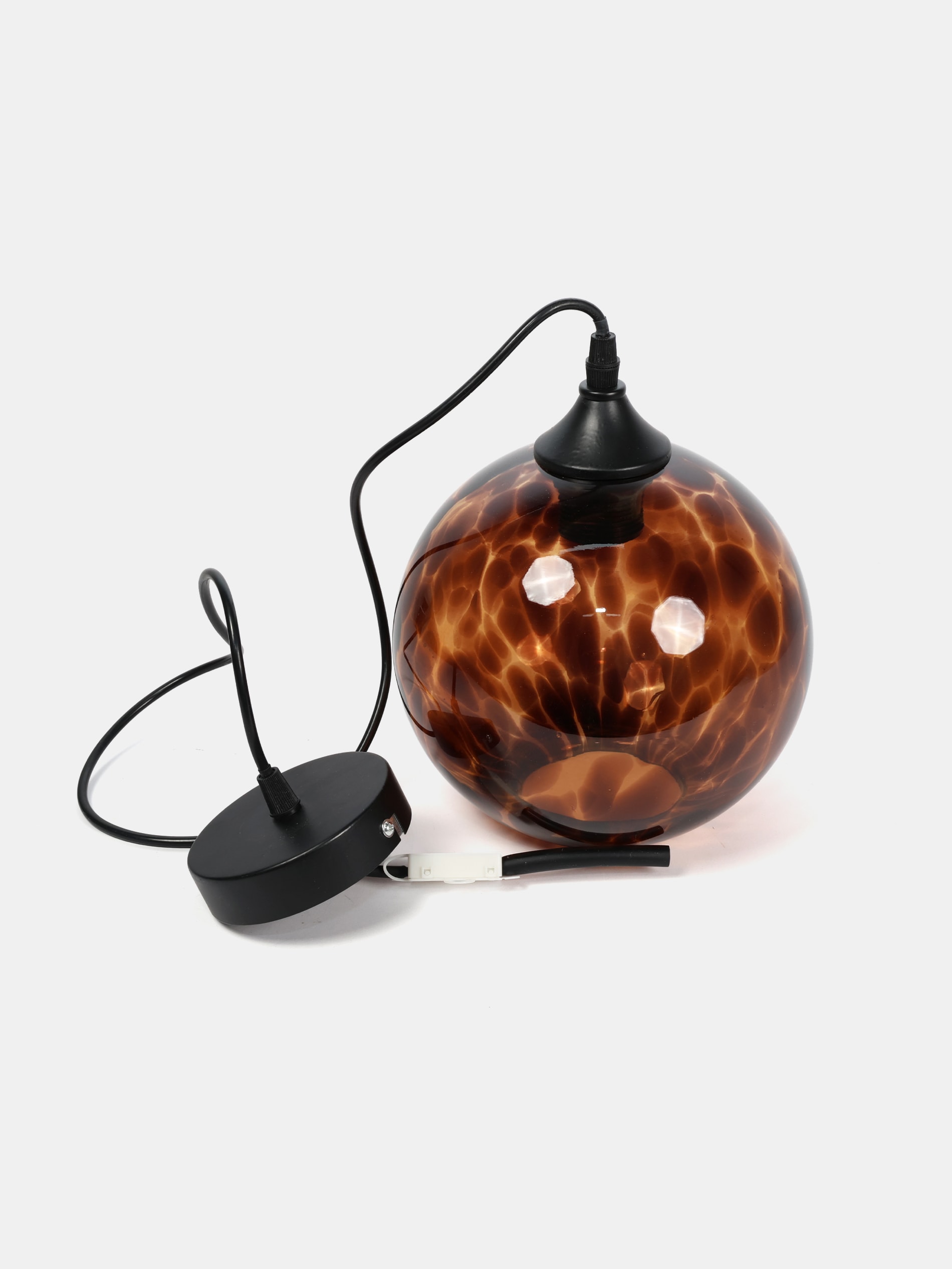 Retro lampa wisząca sufitowa ze szklanym kloszem