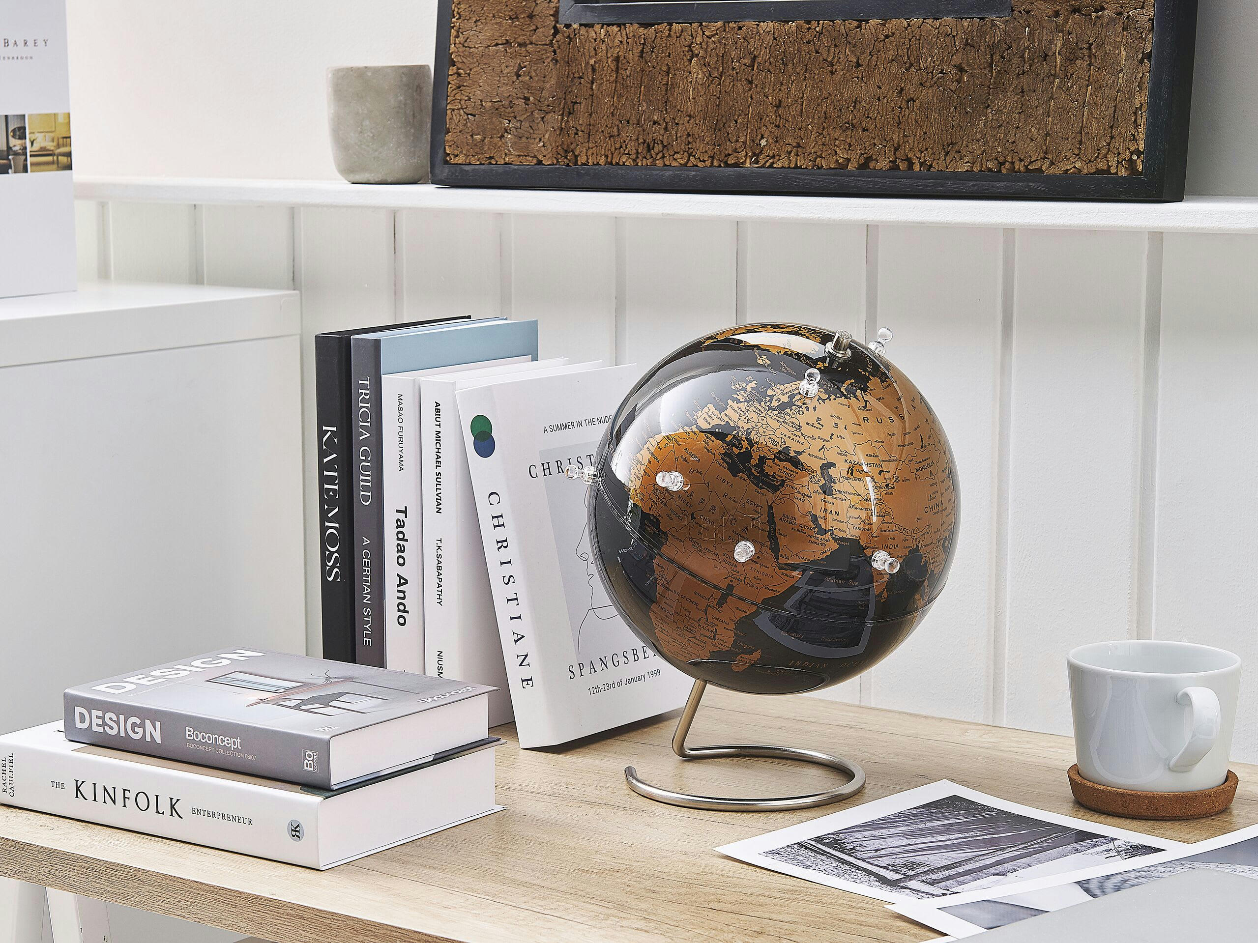 CARTIER - Globe noir et cuivré 29 cm à magnets