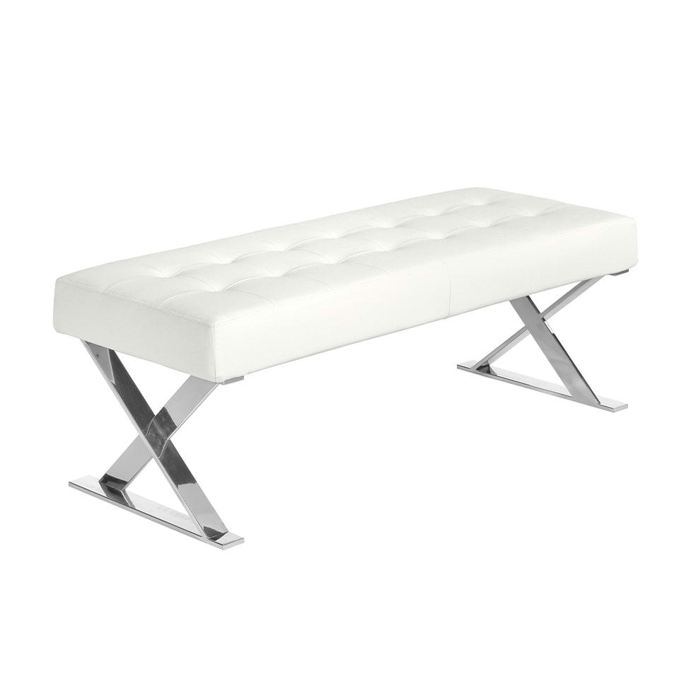 - Banquette croûte de cuir et acier chromé