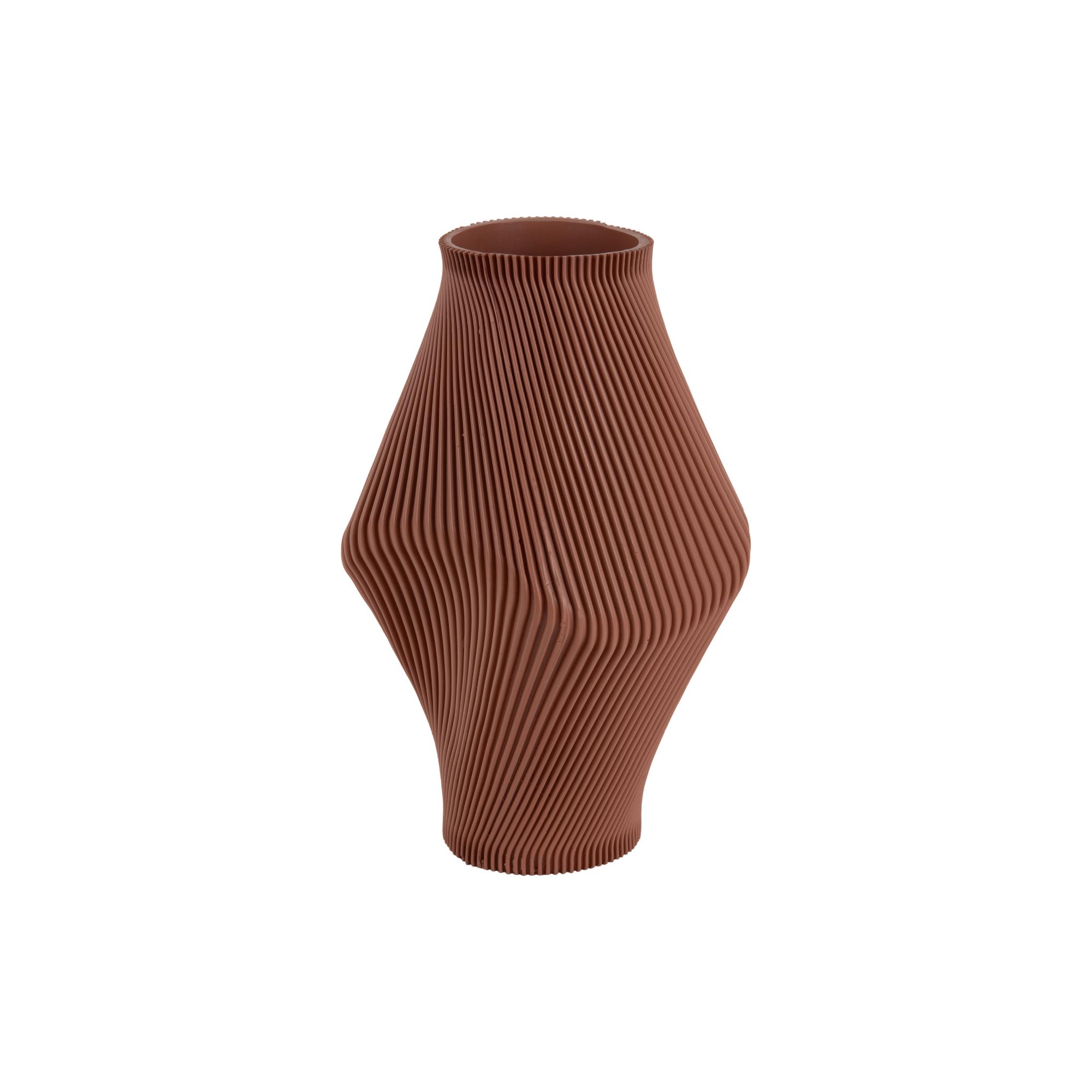 Present Time vaas Twisted Rib - bruin - Ø16cm