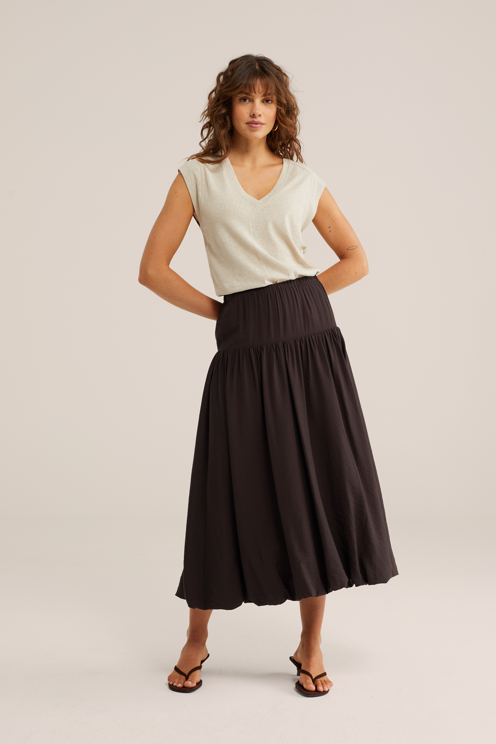 Dames singlet van linnenmix