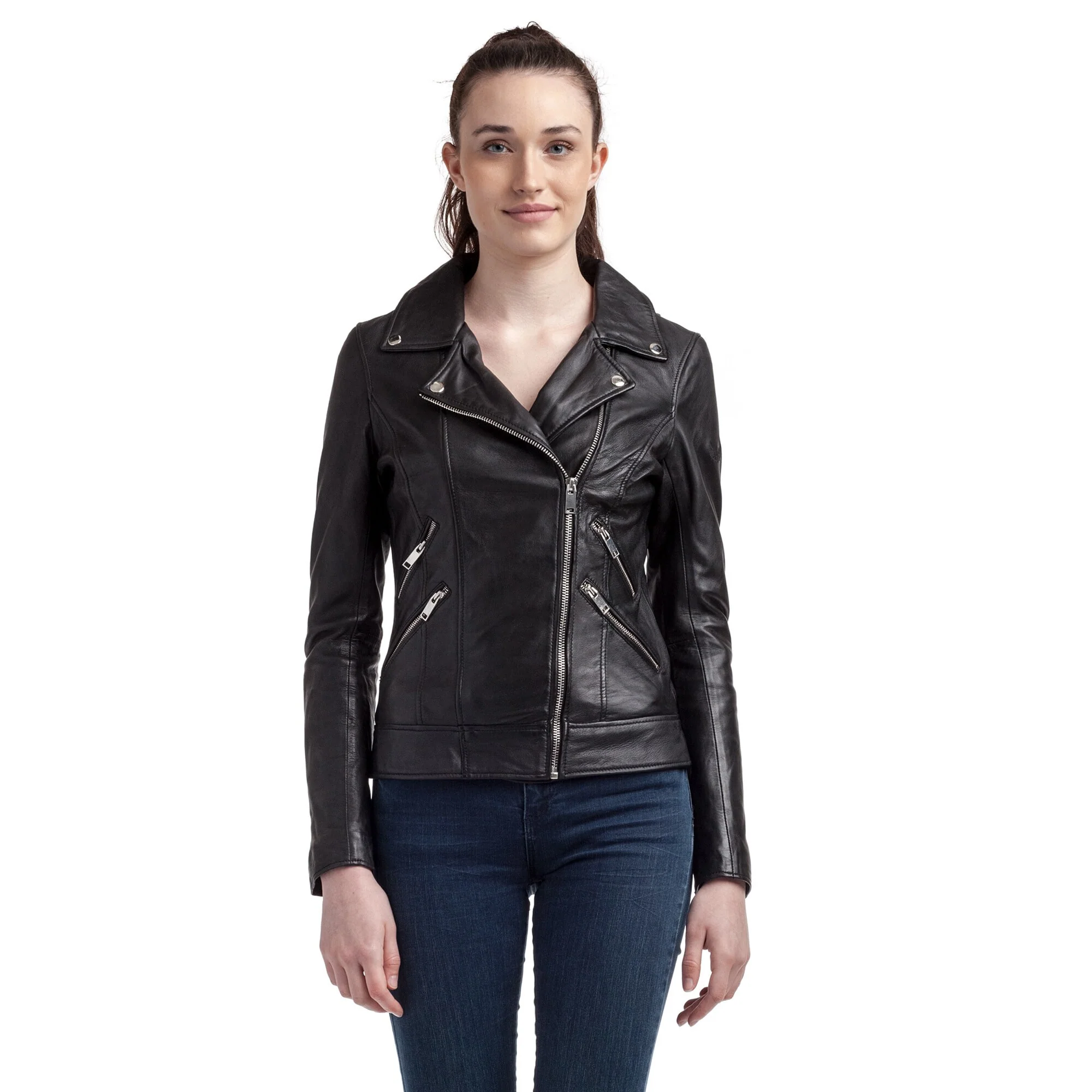 Perfecto noir en cuir DENISE