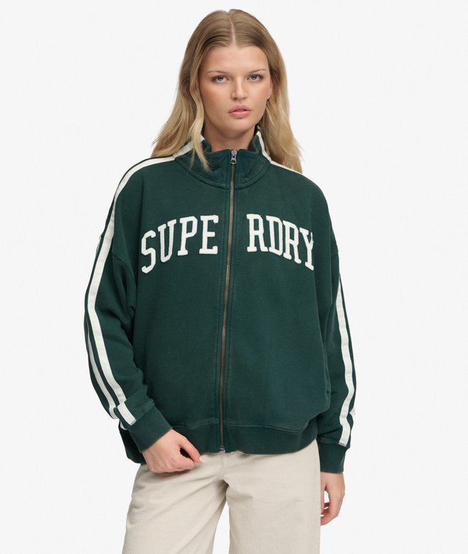 Athletic Essentials Applique Loose Zip Track Top