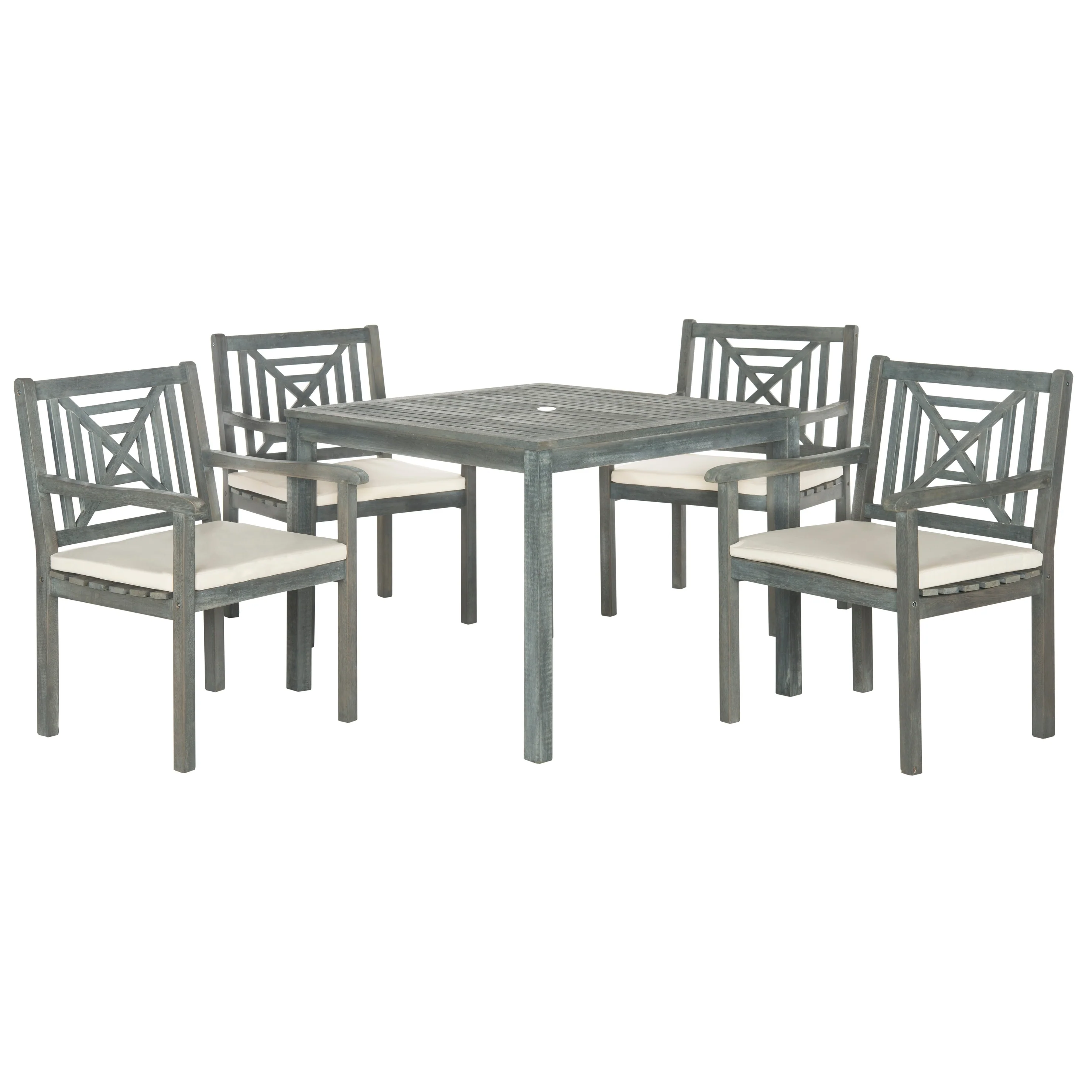 SAFAVIEH Outdoor Luize Mar Acacia Wood 5-Piece Dining Set - 35Wx35Dx30H