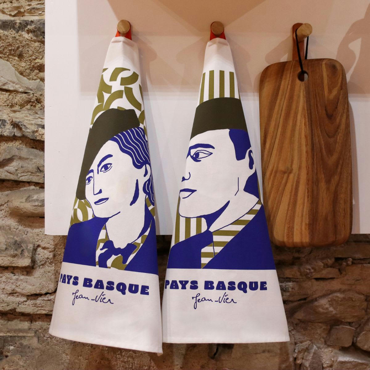 - Essuie-mains coton bleu Artxiboak femme 45x60cm