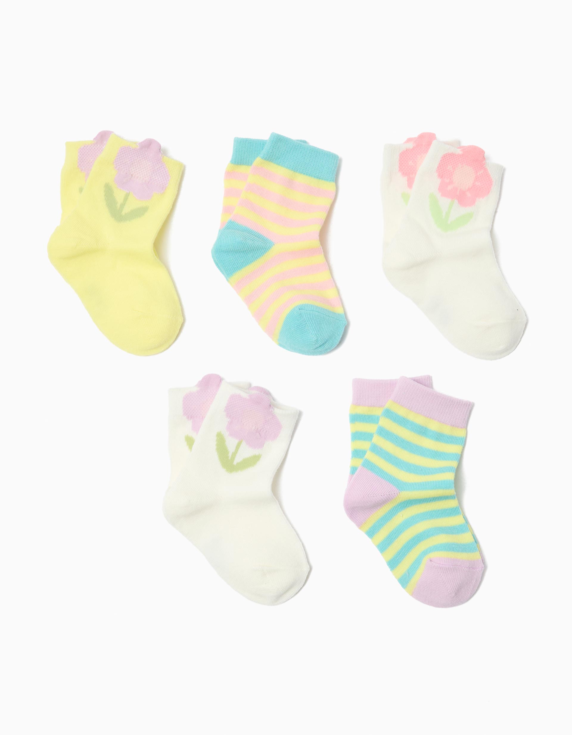 Pack 5 Pares de Meias, Menina, Multicor