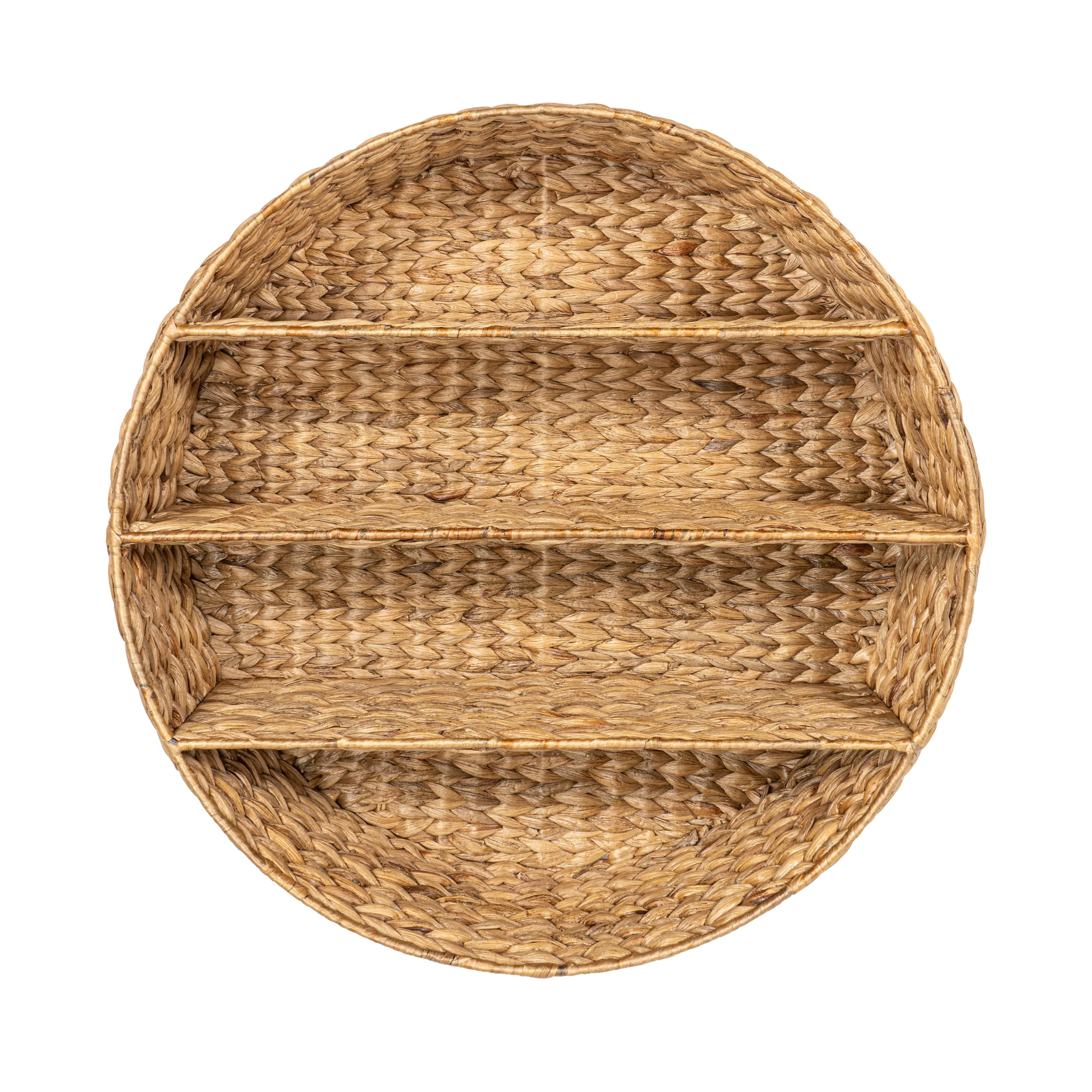 happimess 24.5 3-Shelf Circular Handwoven Hyacinth Wall Rack