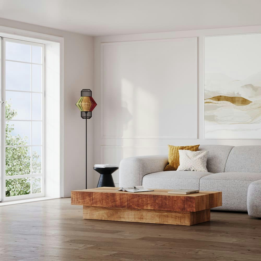 SURMA - Lampadaire en métal et coton tricolore