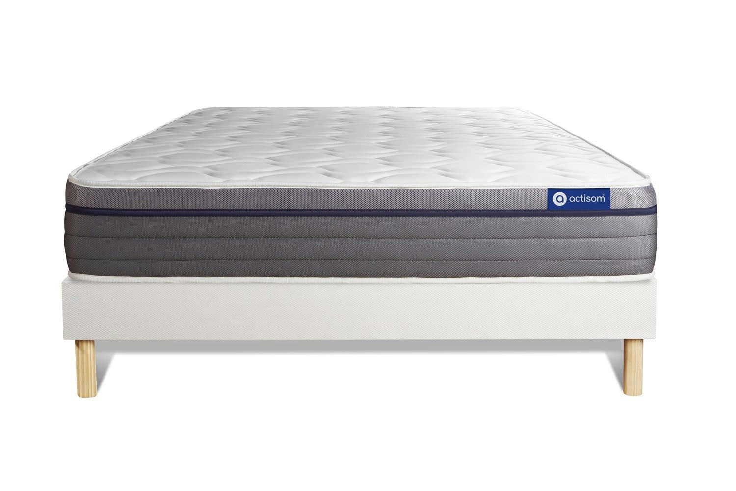 ACTIMEMO ZEN - Ensemble 200x200 cm sommier kit blanc