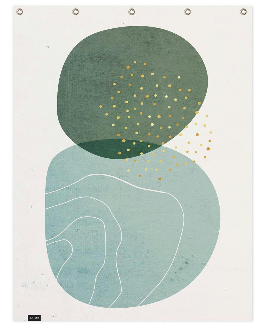 FOAM - Rideau de douche en polyester en turquoise & vert 150x200