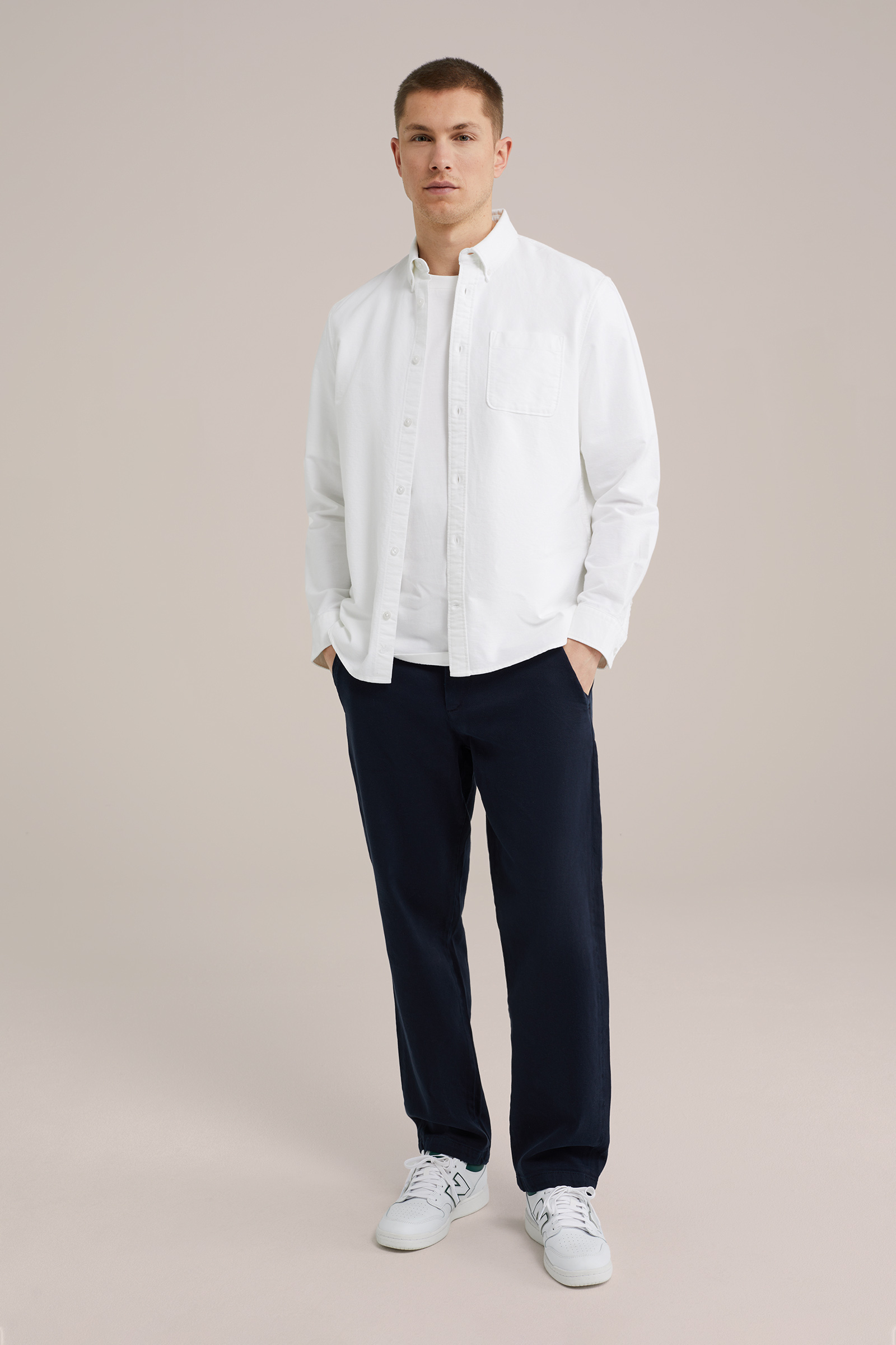 Heren regular fit chino met stretch