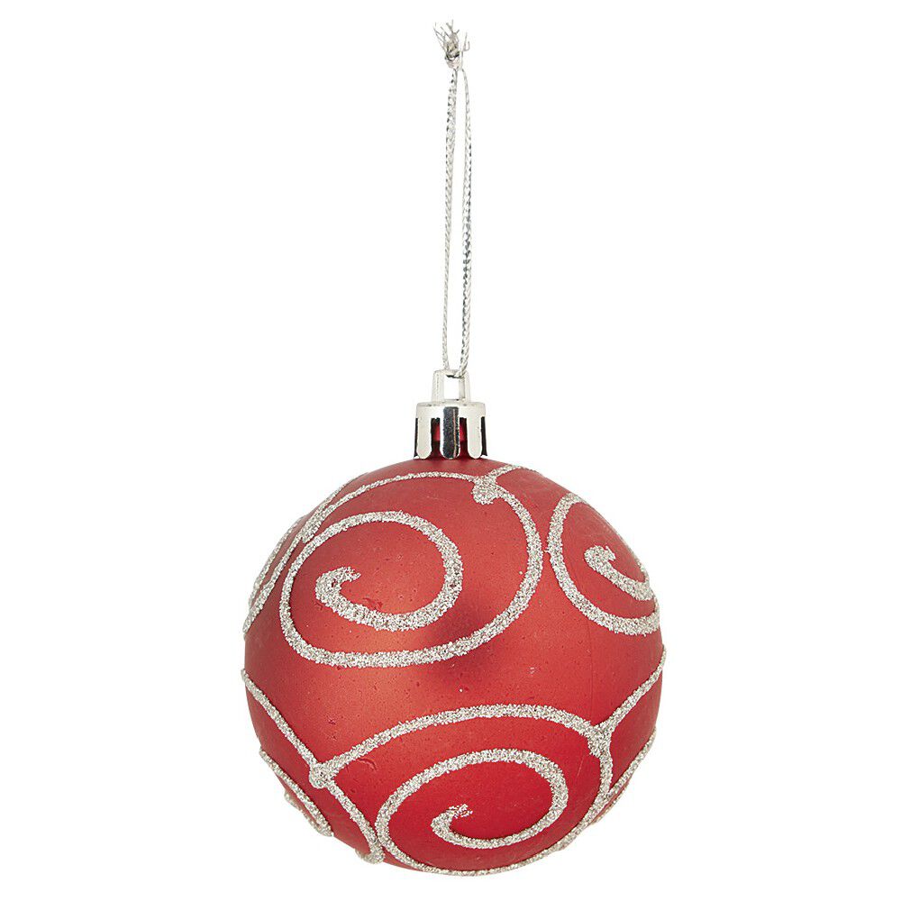 Boule de No&euml;l motif tradition brillant