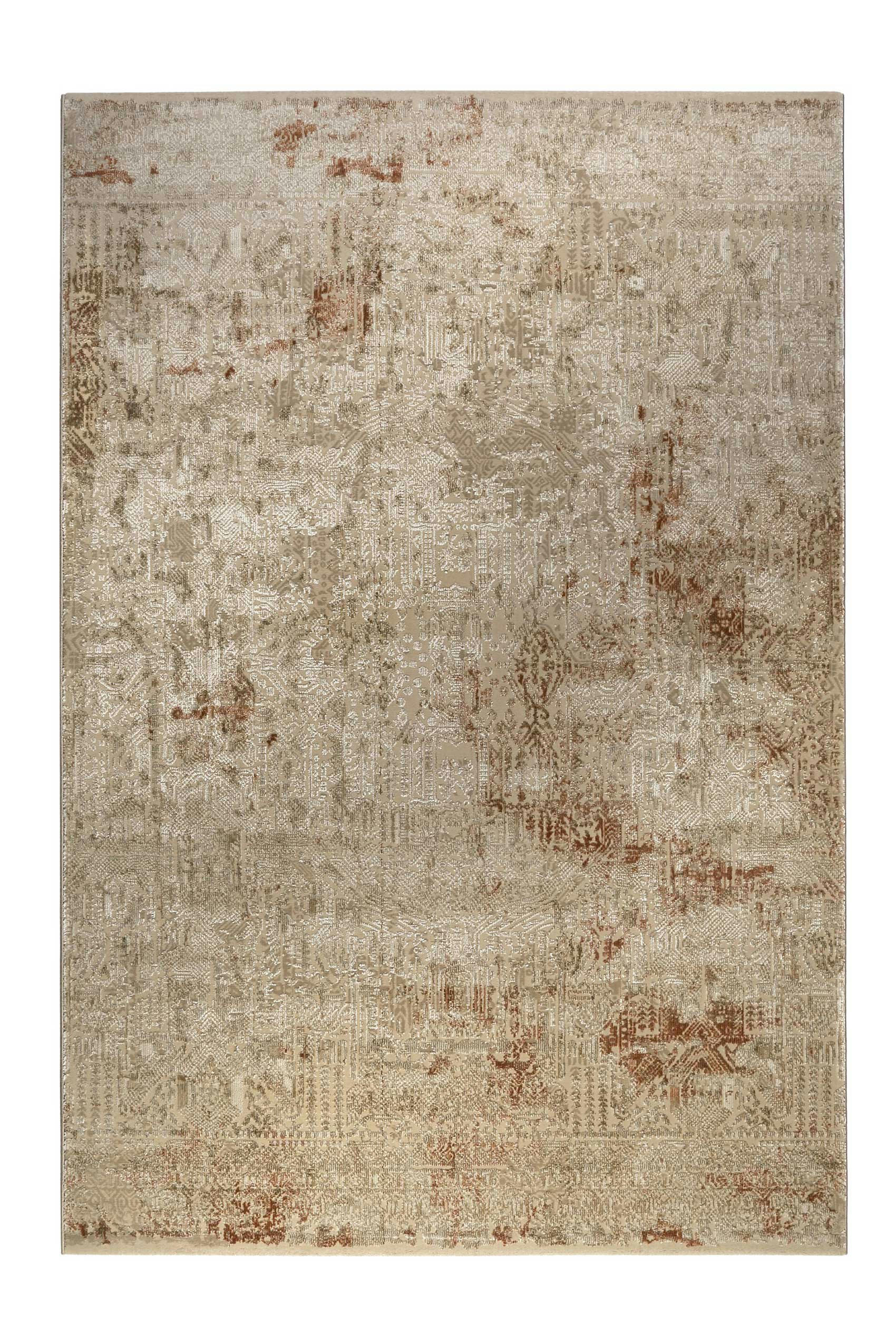 ROCOCO VINTAGE - Tapis tissé baroque vintage avec relief beige brique 225x160