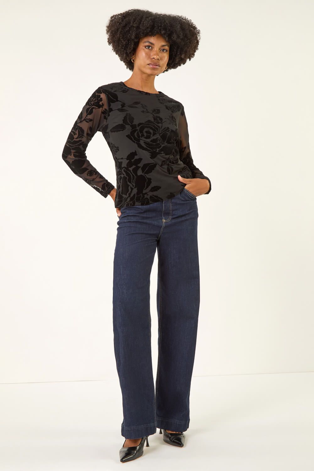 Roman Textured Velvet Stretch Top