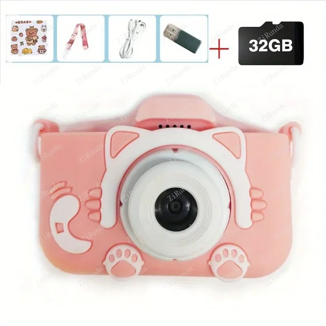 Mini Camera Kids Camera Toys For Boys/Girls, Kids Digital Camera For Toddler With Video, with 32GB SD Card, Best Birthday Gifts(Black)