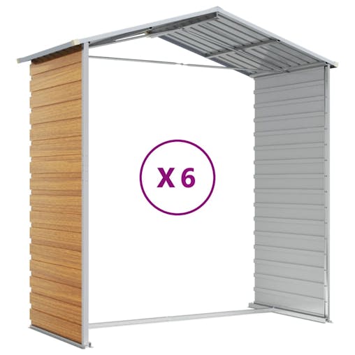 NNEVL Garden Shed Light Brown 191x555x198 cm Galvanised Steel