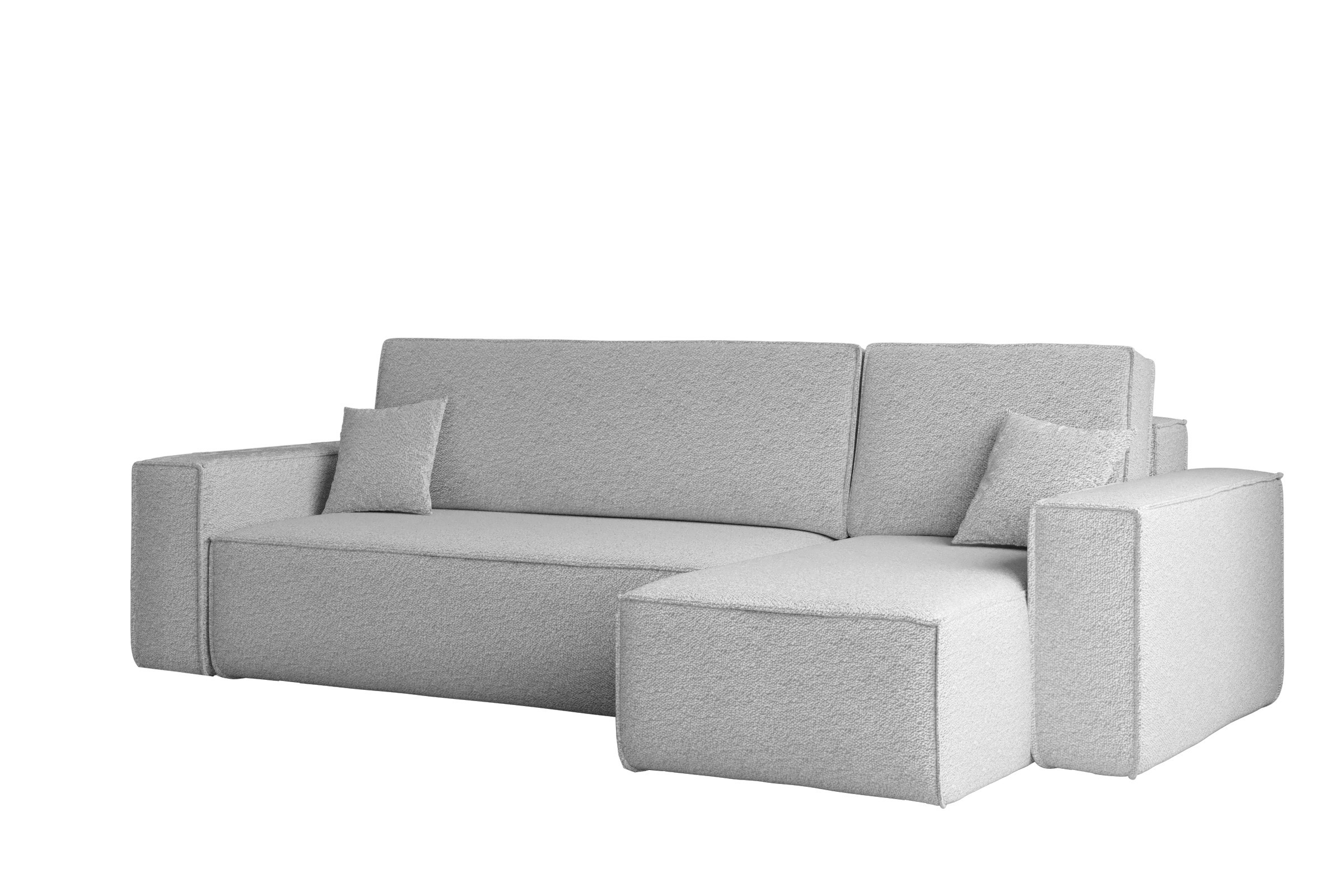 Sofa w kształcie L BEST, tkanina Abriamo, Jasnoszary Prawostronny