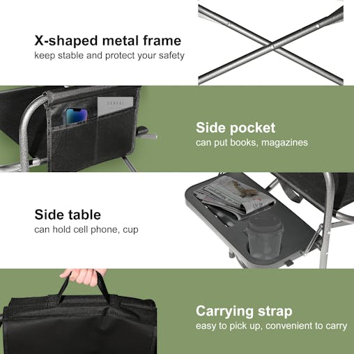 NNETM Folding Camping Chair with Cup Holder