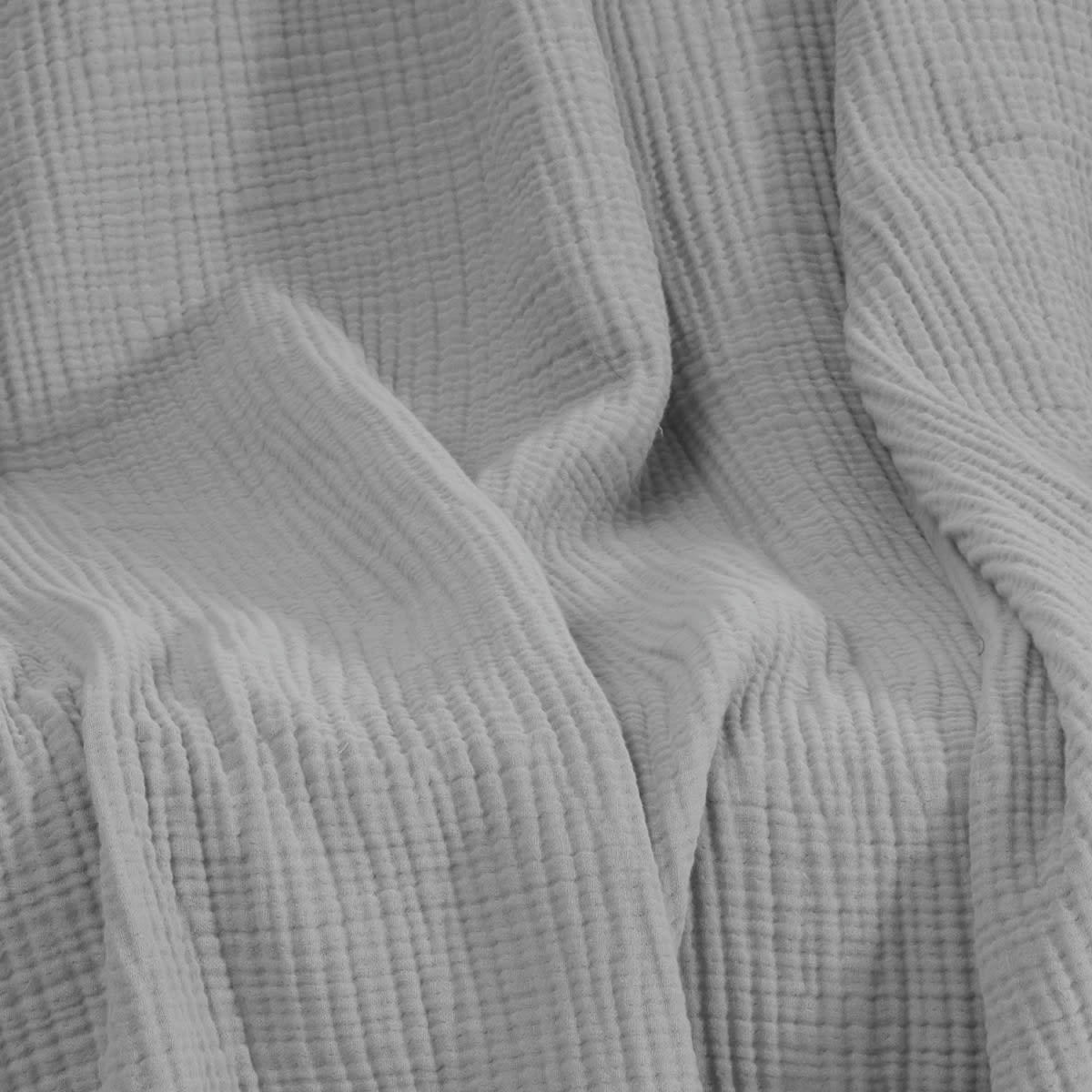 LOFT - Plaid en gaze de coton  gris perle 130x170 cm