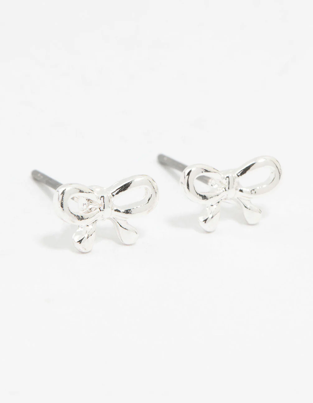Silver Petite Bow Stud Earrings