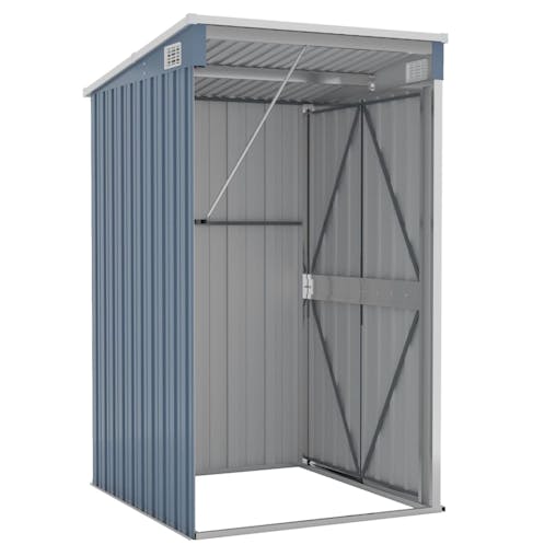 NNEVL Wall-mounted Garden Shed Grey 118x100x178 cm Galvanised Steel