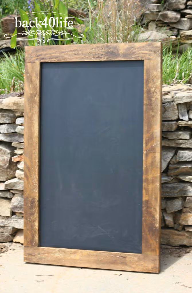 Farmhouse Style Rustic Chalkboard with Wood Frame (W-040) - Back40Life