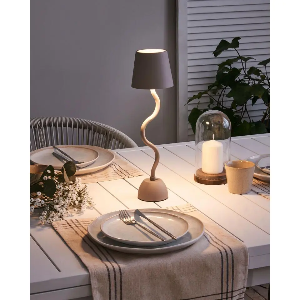 VOUGA - Tafellamp - Beige - Aluminium/IJzer