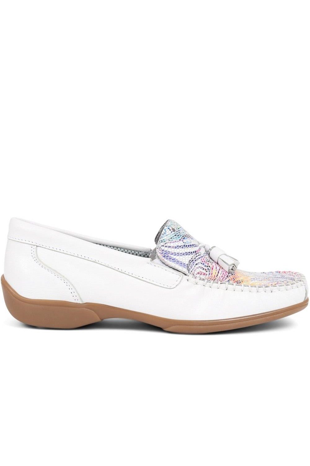 Pavers Embroided Panel Leather Loafers