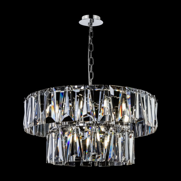 Żyrandol chromowany transparentny PUNTES 12xE14x40W wym:80x68x68 Maytoni