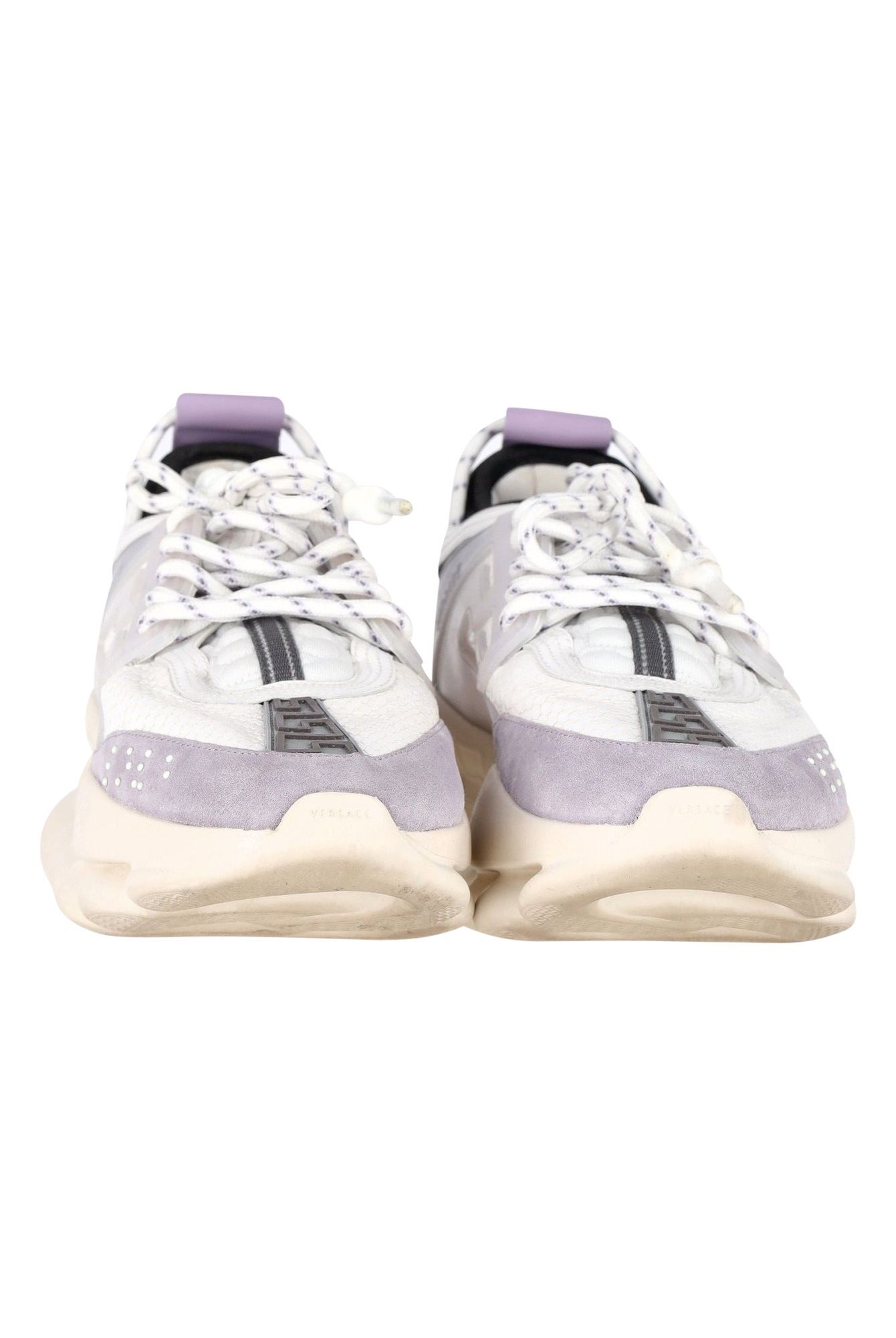 Gianni Versace Preloved Chain Reaction Sneakers in White Leather