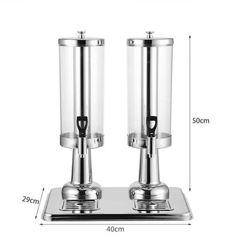 SOGA 6L Dual Stainless Steel Beverage Dispenser with Ice Cylinder