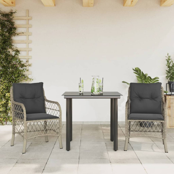 Zestaw Mebli Ogrodowych Bistro Stół Krzesła Rattan Poduszki Do Ogrodu